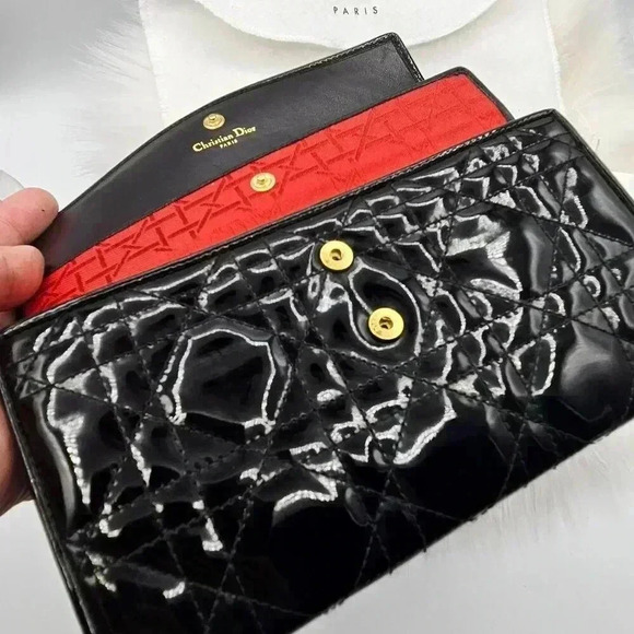 Dior Black Quilted Patent Leather Porte  Monnaie - Picture 10 of 17